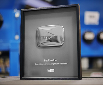 SSI Shredding Systems YouTube channel awarded The Silver Play Button